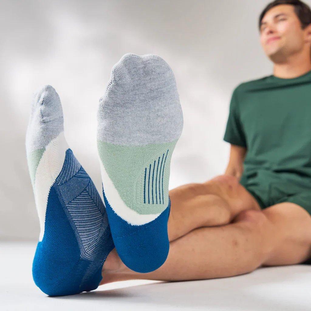 Unisex Elite Light Cushion No Show Tab Socks - Green - Image 3