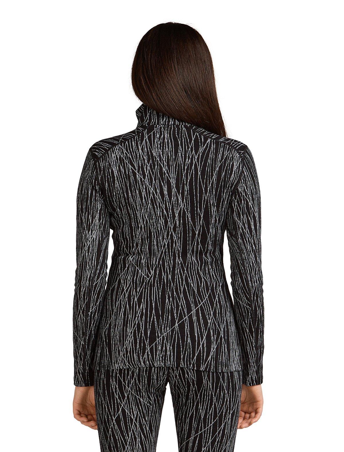 Women's Merino Vertex 260 Long-Sleeve 1/2 Zip Thermal Top - Delta Lines / Black - Image 3