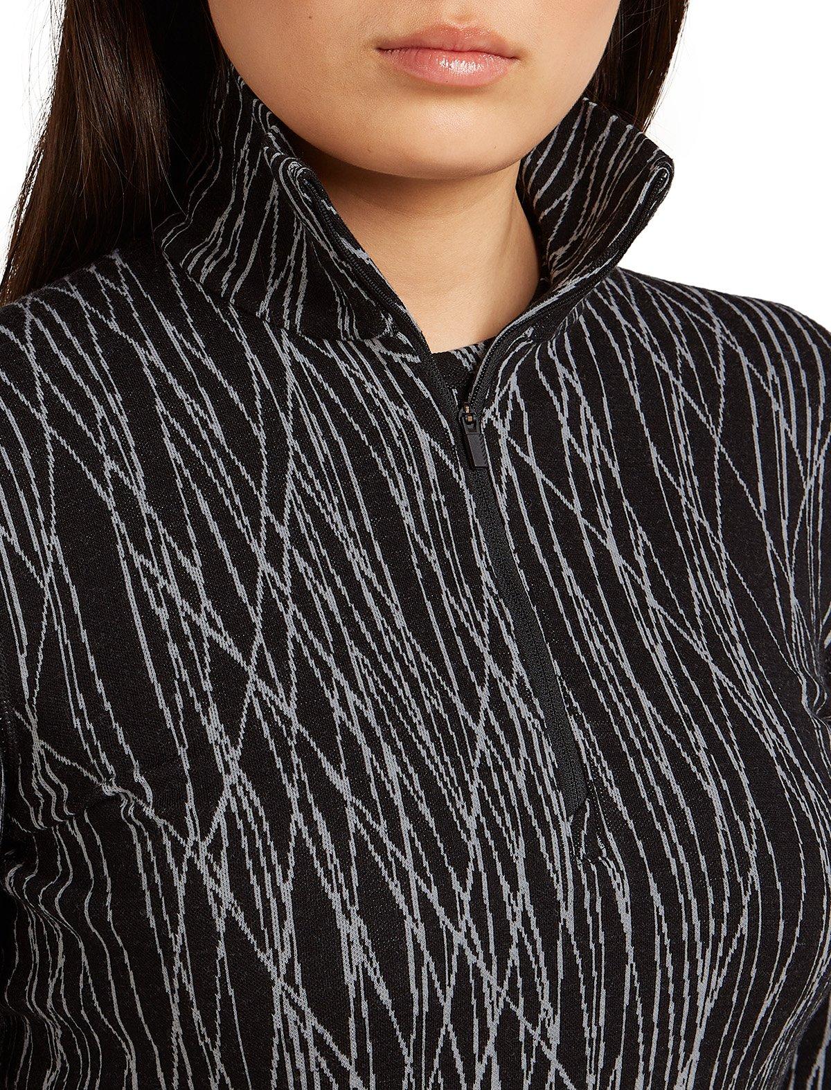 Women's Merino Vertex 260 Long-Sleeve 1/2 Zip Thermal Top - Delta Lines / Black - Image 6