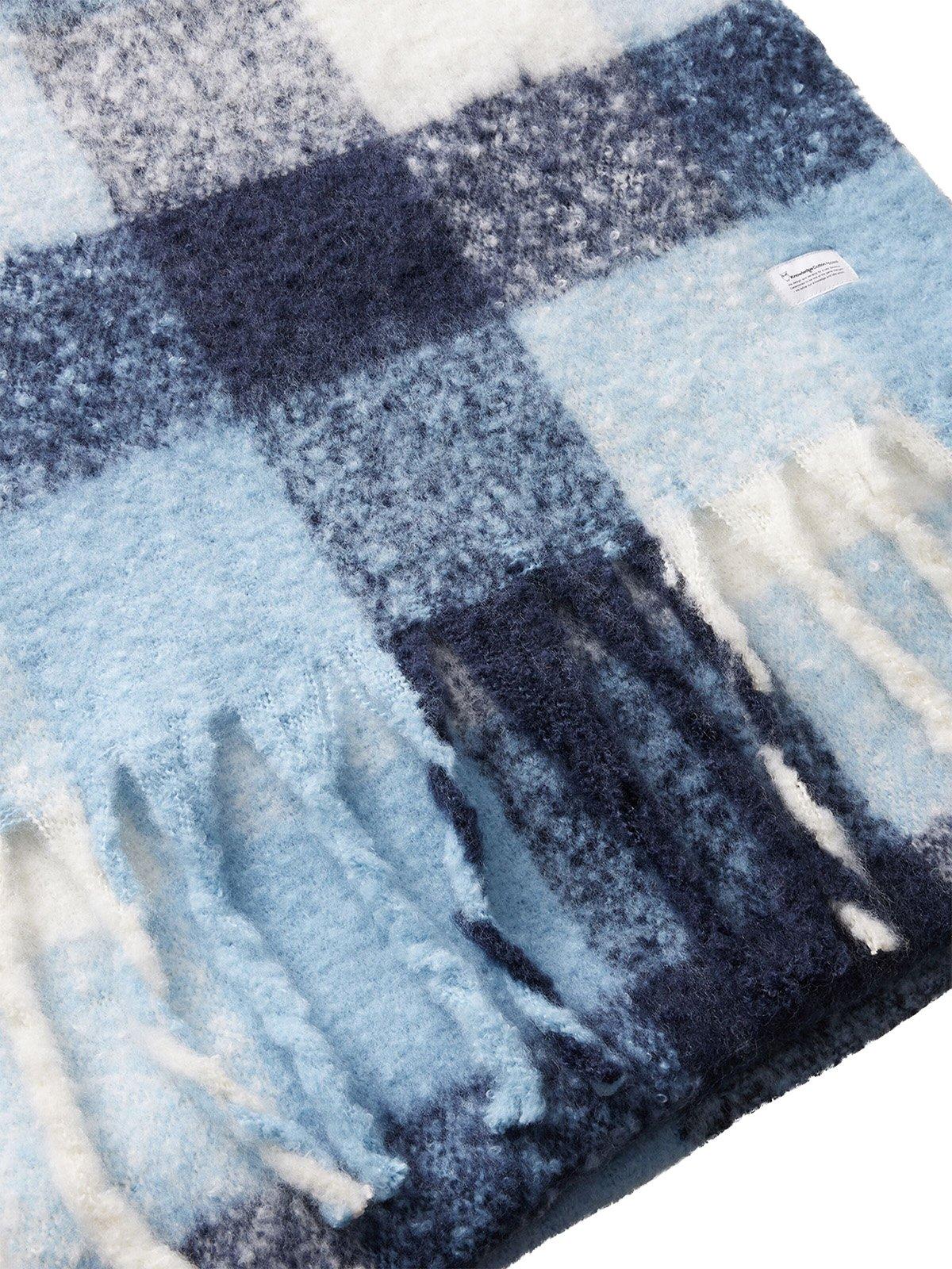 Unisex Fringe Scarf - Blue - Image 3
