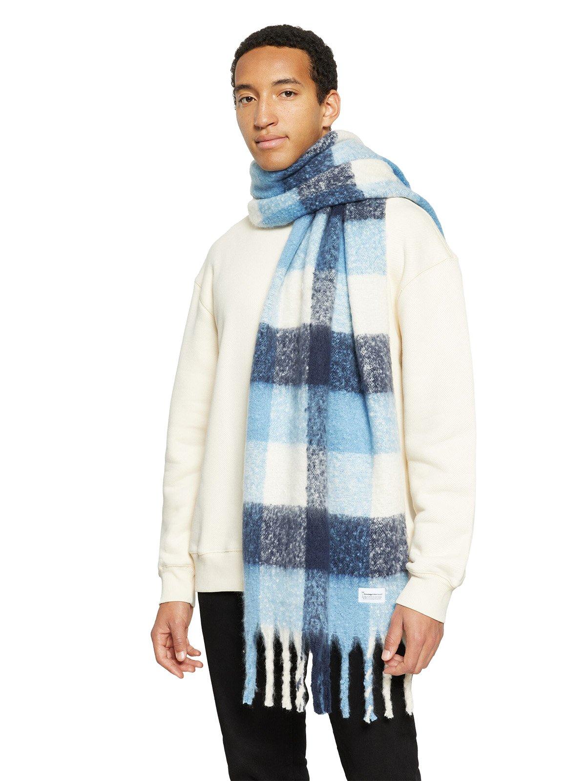 Unisex Fringe Scarf - Blue - Image 4