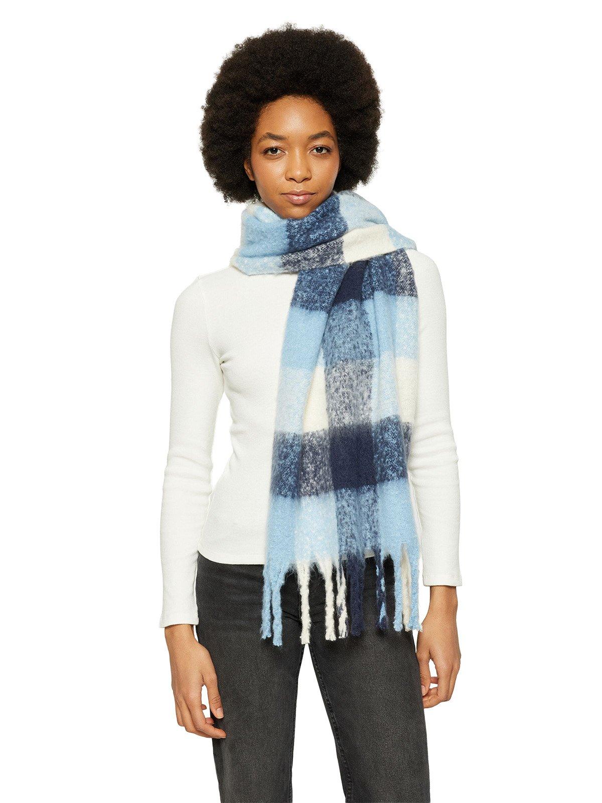 Unisex Fringe Scarf - Blue - Image 5