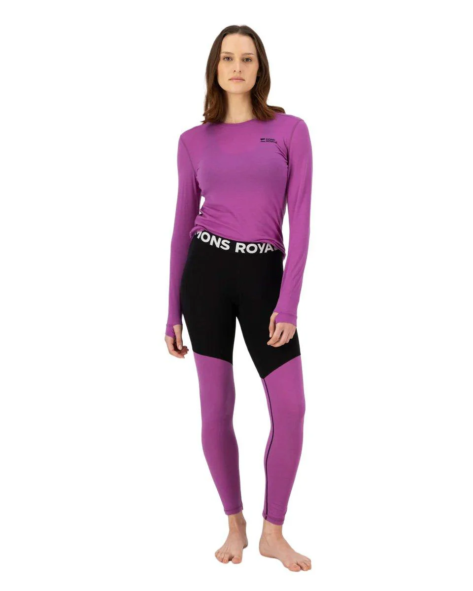 Women's Cascade 200 Leggings - Black / Purple - Image 4