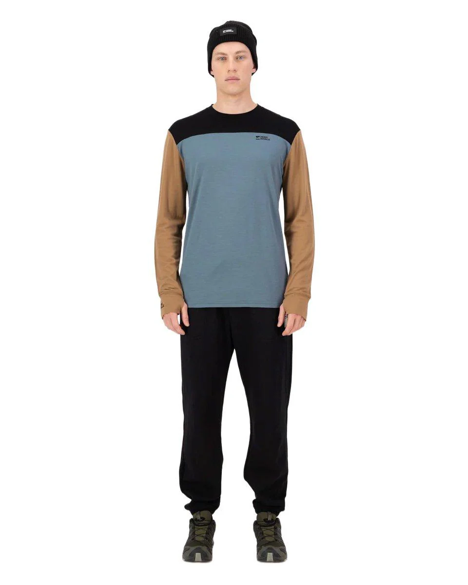 Men's Yotei Merino Long-Sleeve Base Layer Top - Blue - Image 3