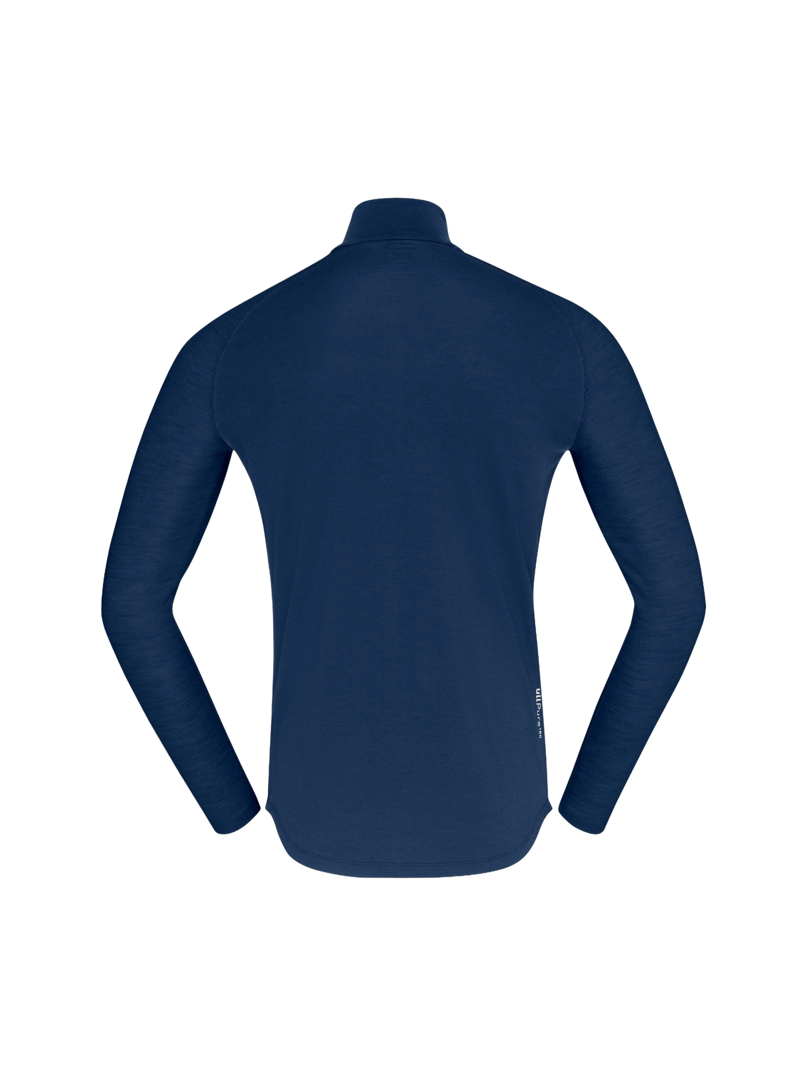 Men's Femund PureUll Zip Neck - Navy - Image 3