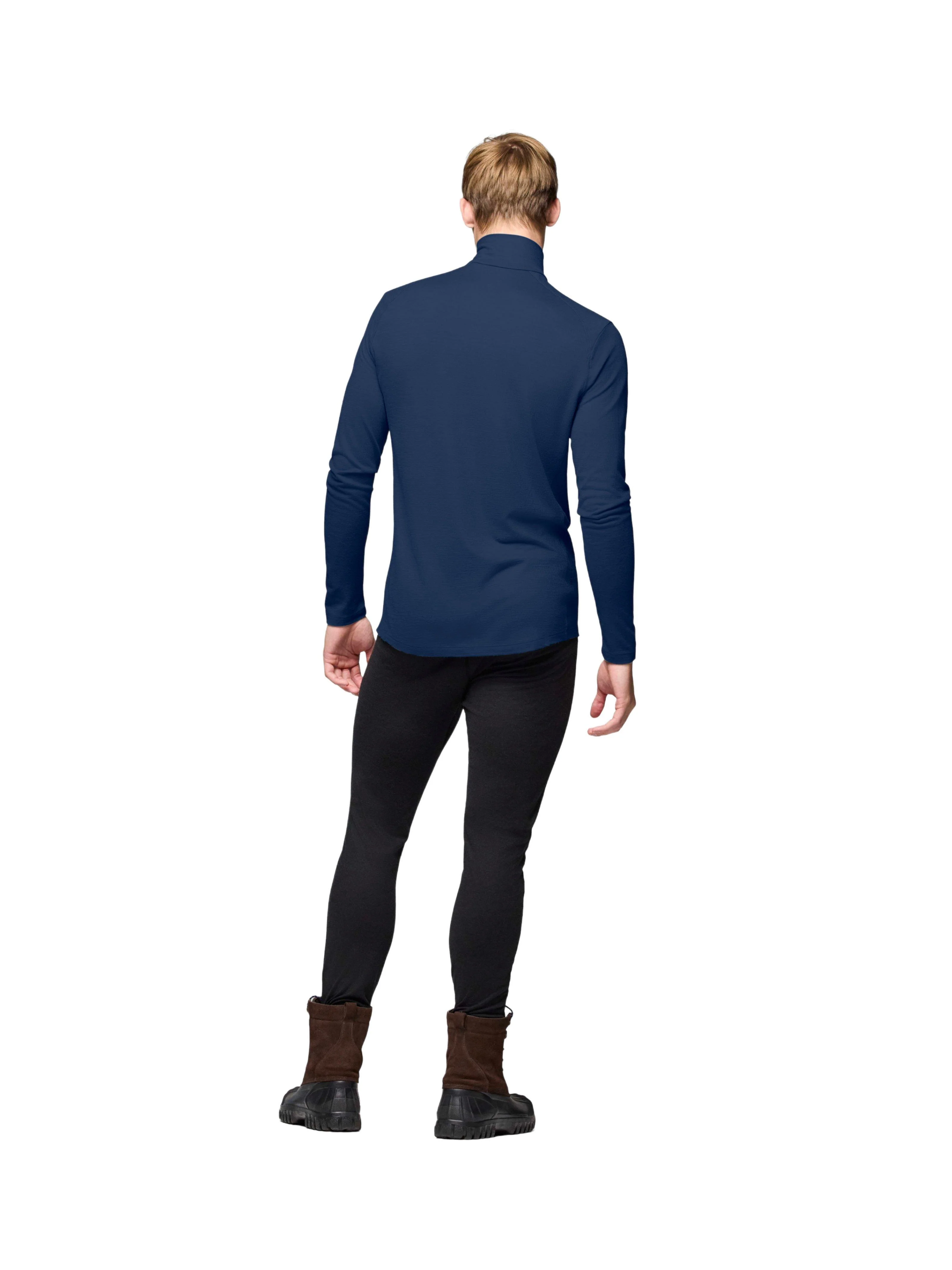 Men's Femund PureUll Zip Neck - Navy - Image 7