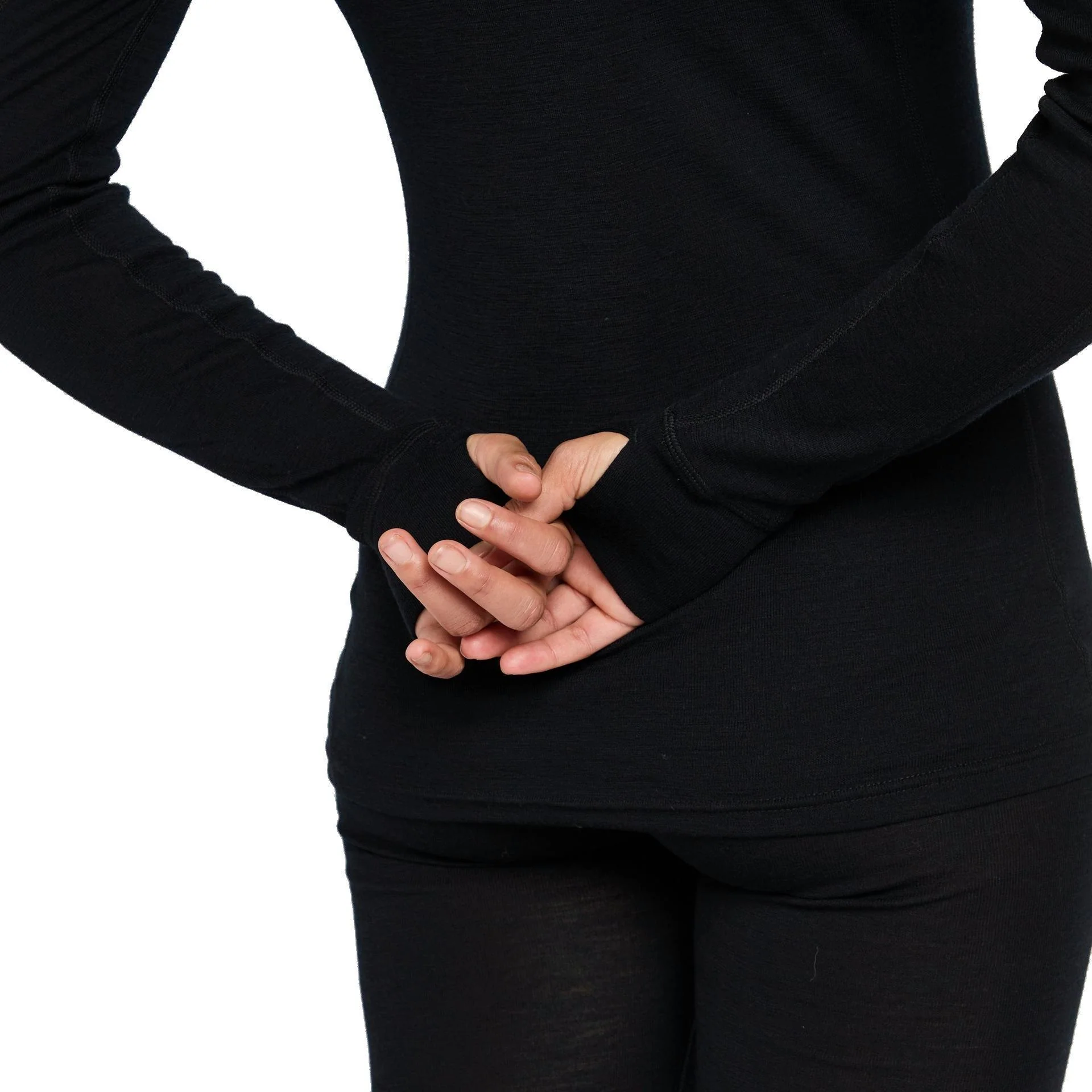 Women's Kelso Merino Long-Sleeve Base Layer - Black - Image 4